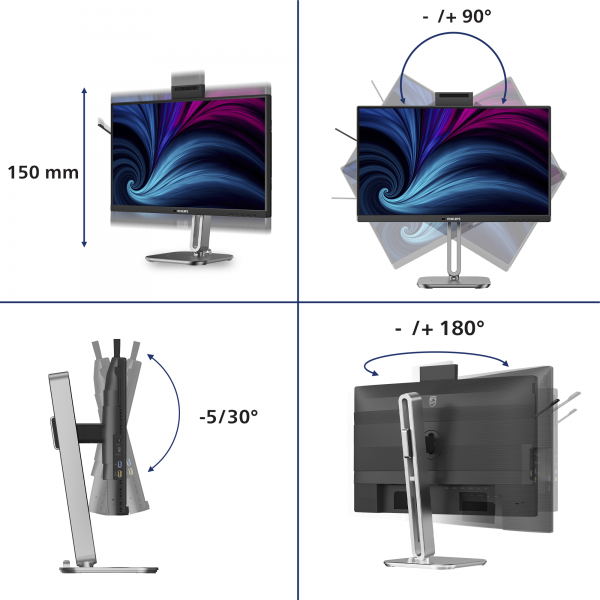 Philips Serie 4000 24B2U4301H/00 Monitor PC 60,5 cm (23.8") 1920 x 1080 Pixel Full HD LCD Grigio [24B2U4301H/00]