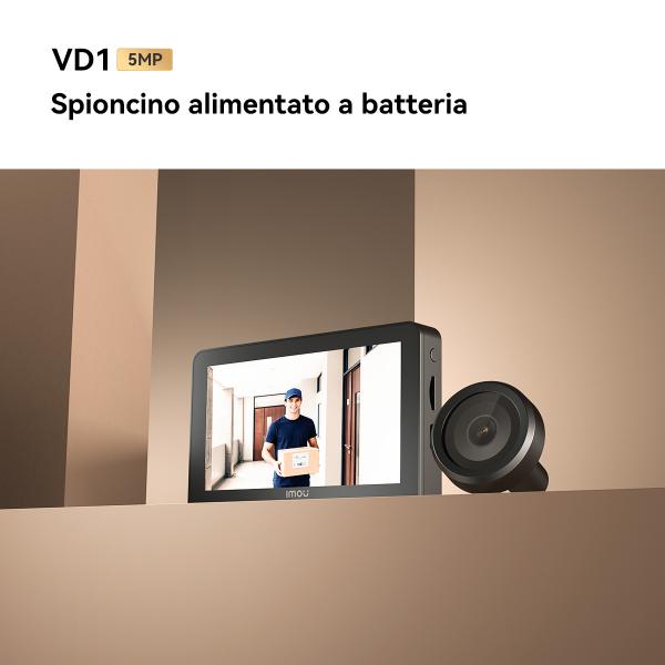 IMOU Spioncino Elettronico a batteria 3K + schermo LCD [VD1-5M0S]