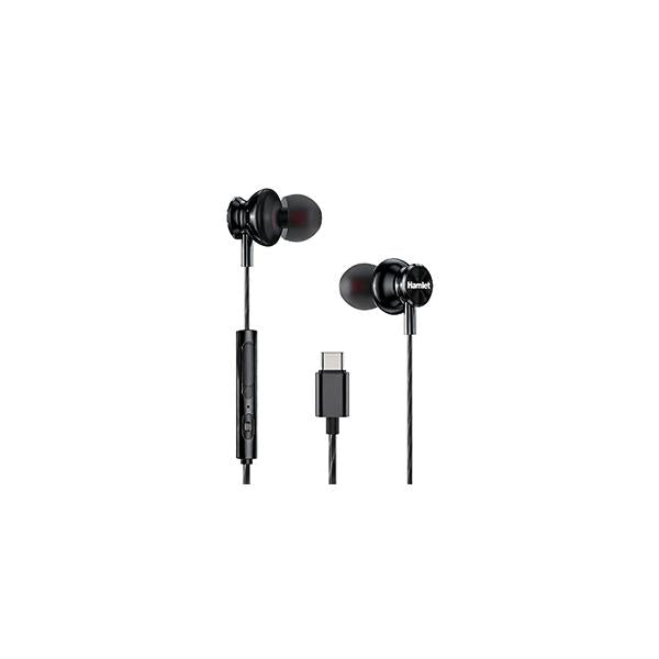 Hamlet HHEADM-IEC cuffia e auricolare Cablato In-ear Musica e Chiamate USB tipo-C Nero [HHEADM-IEC]