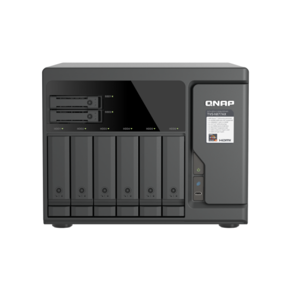QNAP TVS-H877AX NAS Tower AMD Ryzen 5 16 GB DDR5 QNAP QTS Nero [TVS-H877AX-R5-16G]