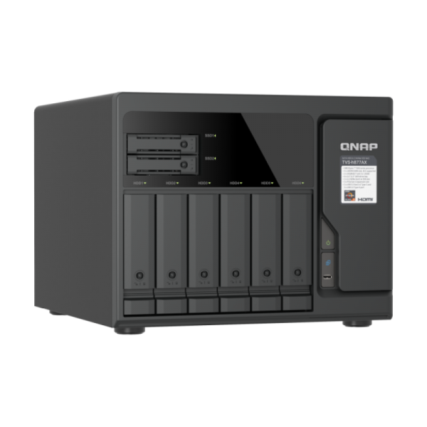 QNAP TVS-H877AX NAS Tower AMD Ryzen 5 16 GB DDR5 QNAP QTS Nero [TVS-H877AX-R5-16G]