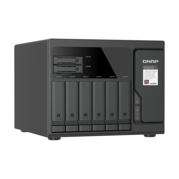QNAP TVS-H877AX NAS Tower AMD Ryzen 5 16 GB DDR5 QNAP QTS Nero [TVS-H877AX-R5-16G]