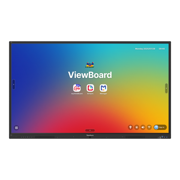 Viewsonic ViewBoard 35 serie touchscreen 86INCH UHD, Android 16 EDLA, IR 450 nits, 2x20W, 2x USB-C 8/128GB, 8-core CPU [IFP6535-1-1C]