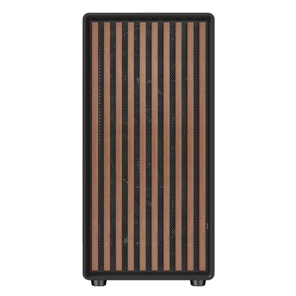 CASE WOODY W2B GAMING TOWER ATX 4x14CM BLACK fAN 2xUSB3 TYPE-C WOOD FRONT DARKER TEMP GLASS SIDE [ITGCAWOW2B]