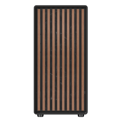 CASE WOODY W2B GAMING TOWER ATX 4x14CM BLACK fAN 2xUSB3 TYPE-C WOOD FRONT DARKER TEMP GLASS SIDE [ITGCAWOW2B]