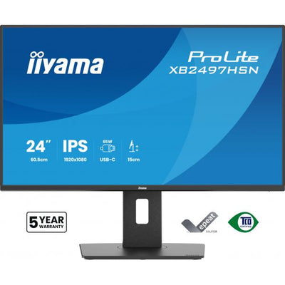 Iiyama ProLite 24 inch - Full HD IPS LED Monitor - 1920x1080 - USB-C Dock - HAS / Pivot [XB2497HSN-B1]