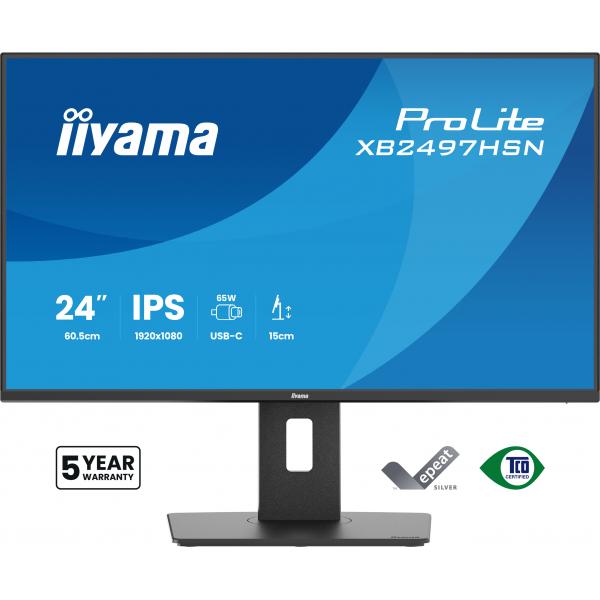 iiyama ProLite XB2497HSN-B1 Monitor PC 60,5 cm (23.8") 1920 x 1080 Pixel Full HD LED Nero [XB2497HSN-B1]