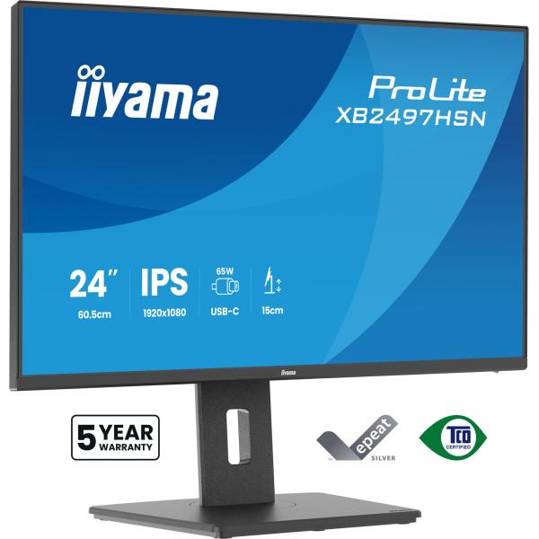 iiyama ProLite XB2497HSN-B1 Monitor PC 60,5 cm (23.8") 1920 x 1080 Pixel Full HD LED Nero [XB2497HSN-B1]
