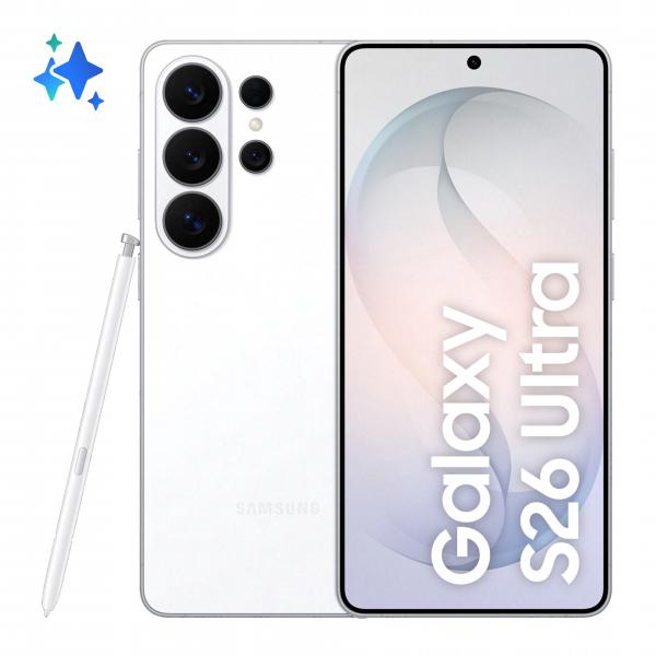 Samsung Galaxy S26 Ultra Smartphone AI, 256GB, Privacy Display integrato, Processore potente, Assistente Foto, Camera 200 MP, 5000 mAh, White [SM-S948BZWDEUE]