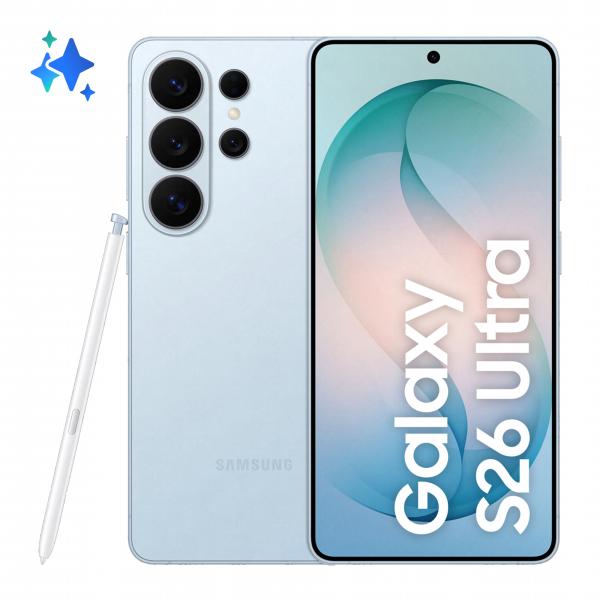 Samsung Galaxy S26 Ultra Smartphone AI, 512GB, Privacy Display integrato, Processore potente, Assistente Foto, Camera 200 MP, 5000 mAh, Sky Blue [SM-S948BLBGEUE]