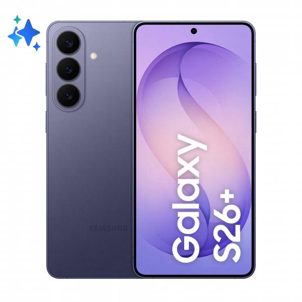 Samsung Galaxy S26+ Smartphone AI, 256GB, Processore avanzato, Assistente Foto, Creative Studio, Camera 50 MP, 4900 mAh, Cobalt Violet [SM-S947BZVDEUE]