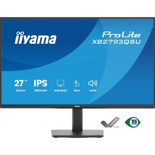 iiyama ProLite XB2793QSU-B1 Monitor PC 68,6 cm (27") 2560 x 1440 Pixel Quad HD LED Nero [XB2793QSU-B1]