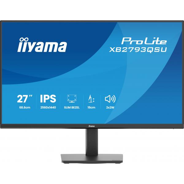 iiyama ProLite XB2793QSU-B1 Monitor PC 68,6 cm (27") 2560 x 1440 Pixel Quad HD LED Nero [XB2793QSU-B1]