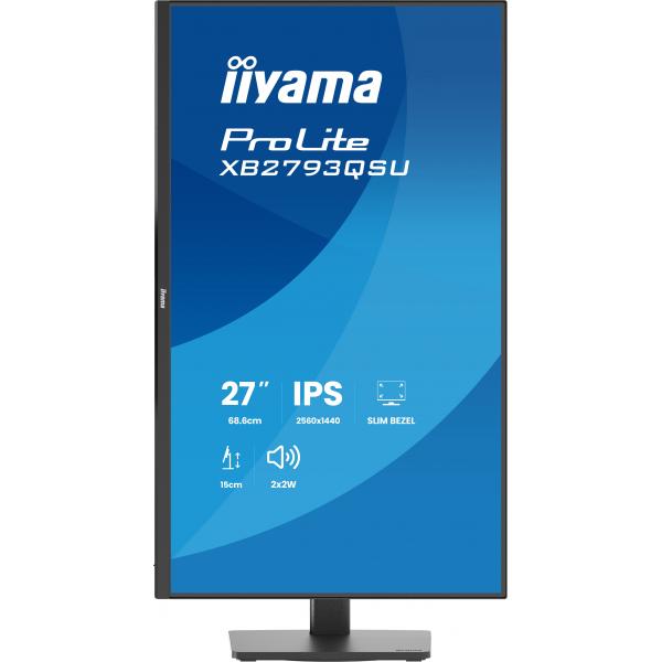iiyama ProLite XB2793QSU-B1 Monitor PC 68,6 cm (27") 2560 x 1440 Pixel Quad HD LED Nero [XB2793QSU-B1]