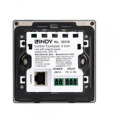 LINDY No. 32310 - Control Touchpad, 4 pollici, programmabile tramite software Lindy Pro Control [LIN-32310]