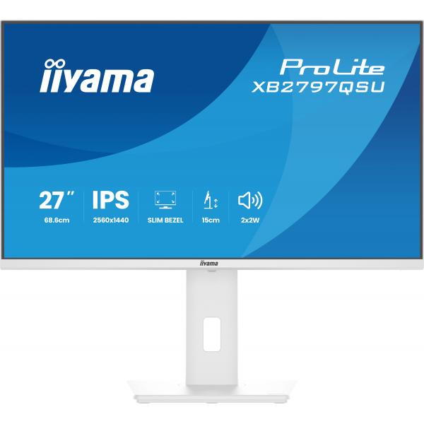iiyama ProLite XB2797QSU-W1 Monitor PC 68,6 cm (27") 2560 x 1440 Pixel Quad HD LED Bianco [XB2797QSU-W1]