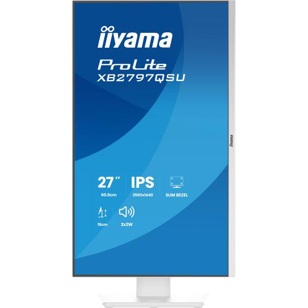 iiyama ProLite XB2797QSU-W1 Monitor PC 68,6 cm (27") 2560 x 1440 Pixel Quad HD LED Bianco [XB2797QSU-W1]