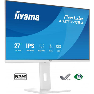 iiyama ProLite XB2797QSU-W1 Monitor PC 68,6 cm (27") 2560 x 1440 Pixel Quad HD LED Bianco [XB2797QSU-W1]