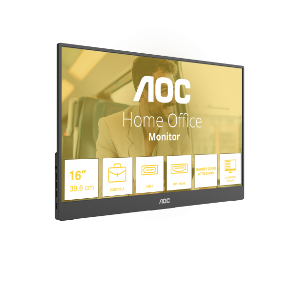 AOC 16T20E2 TV e monitor portatile Nero 39,6 cm (15.6") LED 1920 x 1080 Pixel [16T20E2]