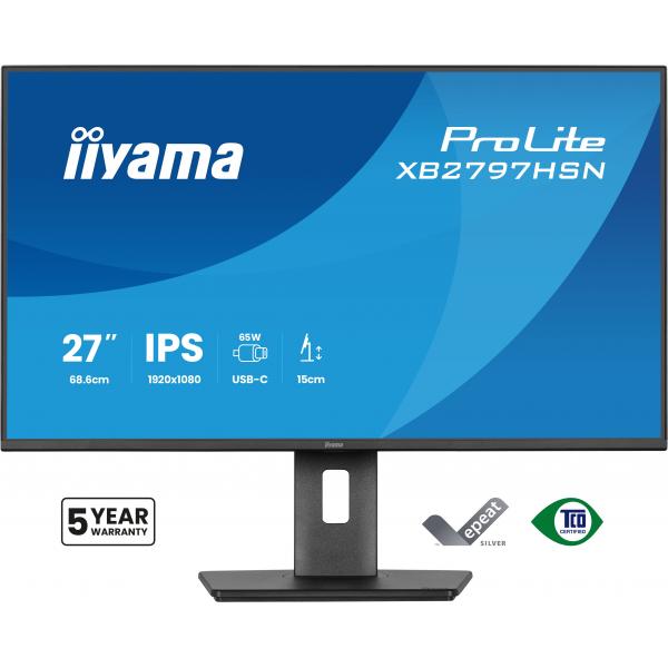 iiyama ProLite XB2797HSN-B1 Monitor PC 68,6 cm (27") 1920 x 1080 Pixel Full HD LCD Nero [XB2797HSN-B1]