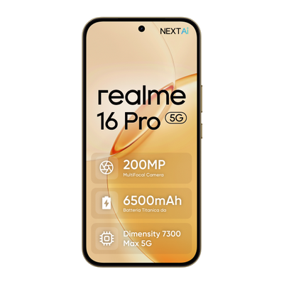realme 16 Pro 17,3 cm (6.8") Doppia SIM 5G 8 GB 256 GB 6500 mAh Oro [0164650300]