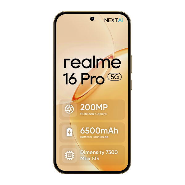 realme 16 Pro 17,3 cm (6.8") Doppia SIM 5G 8 GB 256 GB 6500 mAh Oro [0164650300]