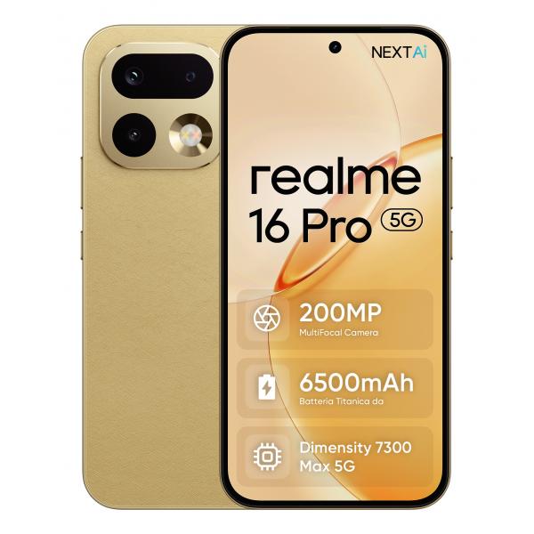 realme 16 Pro 17,3 cm (6.8") Doppia SIM 5G 8 GB 256 GB 6500 mAh Oro [0164650300]