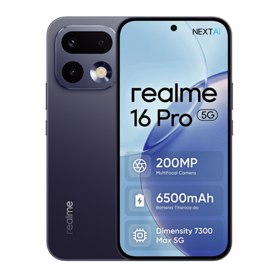 realme 16 Pro 17,2 cm (6.78") Doppia SIM 5G 8 GB 512 GB 6500 mAh Grigio [0164610300]