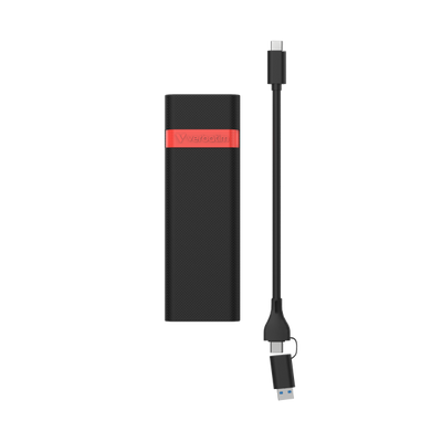 Verbatim 32261 contenitore di unità di archiviazione Box esterno SSD Nero, Rosso M.2 Alimentazione USB [32261]