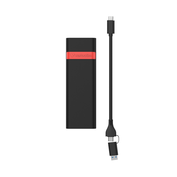 Verbatim 32261 contenitore di unità di archiviazione Box esterno SSD Nero, Rosso M.2 Alimentazione USB [32261]