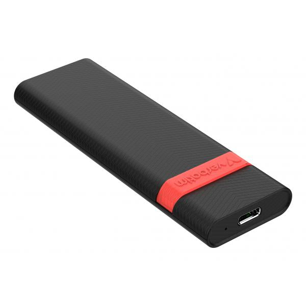Verbatim 32261 contenitore di unità di archiviazione Box esterno SSD Nero, Rosso M.2 Alimentazione USB [32261]