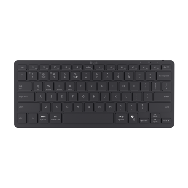 TRUST TASTIERA WIRELESS BLUETOOTH RICARICABILE MULTICONNECT 3 BT - LAYOUT ITALIANO - NADO II - NERA [26195]