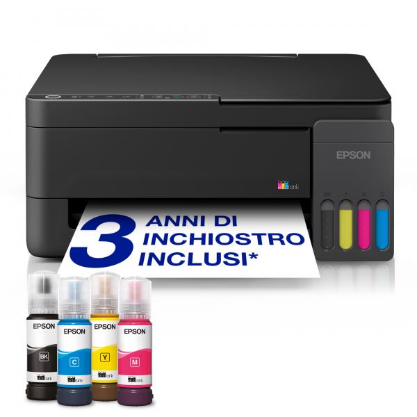 EPSON MULTIFUNZIONE INK A4 COLORE, ECOTANK ET-2910, 33PPM, FRONTE/RETRO, USB/LAN/WIFI, 3 IN 1 [C11CL62404]