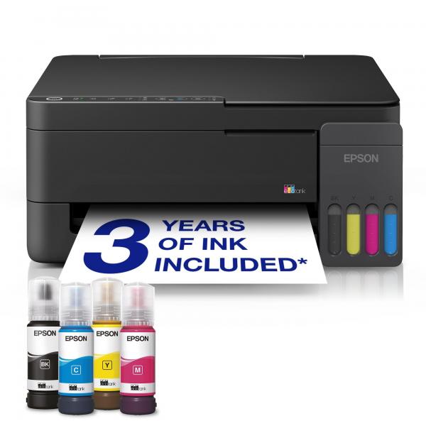 Epson EcoTank ET-2910 MFP Inkjet Printer A4 - 5760 x 1440 dpi - 10 ppm - WiFi - Black [C11CL62404]
