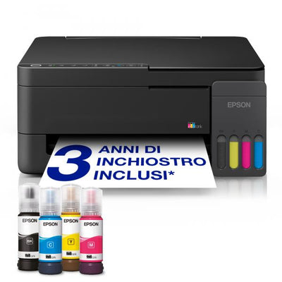 EPSON MULTIFUNZIONE INK A4 COLORE, ECOTANK ET-2910, 33PPM, FRONTE/RETRO, USB/LAN/WIFI, 3 IN 1 [C11CL62404]