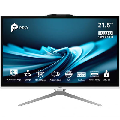 MSI Pro AP222T 14MA-614EU Intel Core i3 i3-14100 54,6 cm (21.5") 1920 x 1080 Pixel Touch screen PC All-in-one 8 GB DDR4-SDRAM 512 GB SSD Windows 11 Home Wi-Fi 5 (802.11ac) Bianco [PROAP222T14MA-614EU]