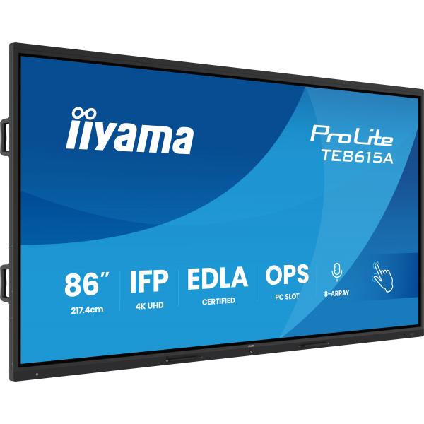 iiyama TE8615A-B2AG visualizzatore di messaggi Design chiosco 2,17 m (85.6") Wi-Fi 550 cd/m 4K Ultra HD Nero Touch screen Processore integrato Android 24/7 [TE8615A-B2AG]