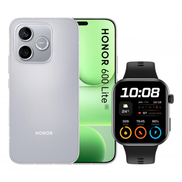 Honor BUNDLE 600 LITE 256GB V GREY+WATCH 2i BLACK 16,8 cm (6.6") Doppia SIM 5G USB tipo-C 8 GB 6520 mAh Grigio [0166450311]