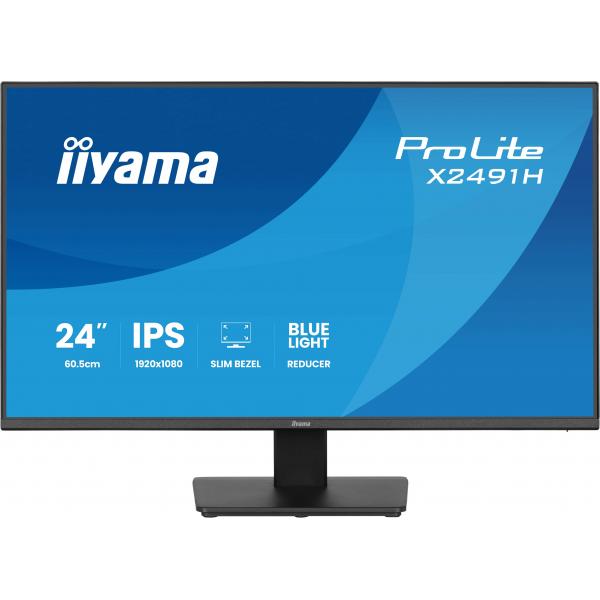 iiyama ProLite X2491H-B1 Monitor PC 60,5 cm (23.8") 1920 x 1080 Pixel Full HD LCD Nero [X2491H-B1]