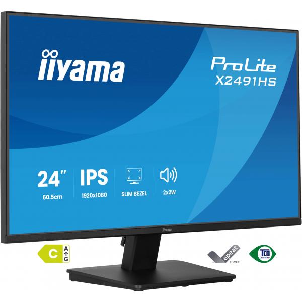 iiyama ProLite X2491HS-B1 Monitor PC 60,5 cm (23.8") 1920 x 1080 Pixel Full HD LCD Nero [X2491HS-B1]