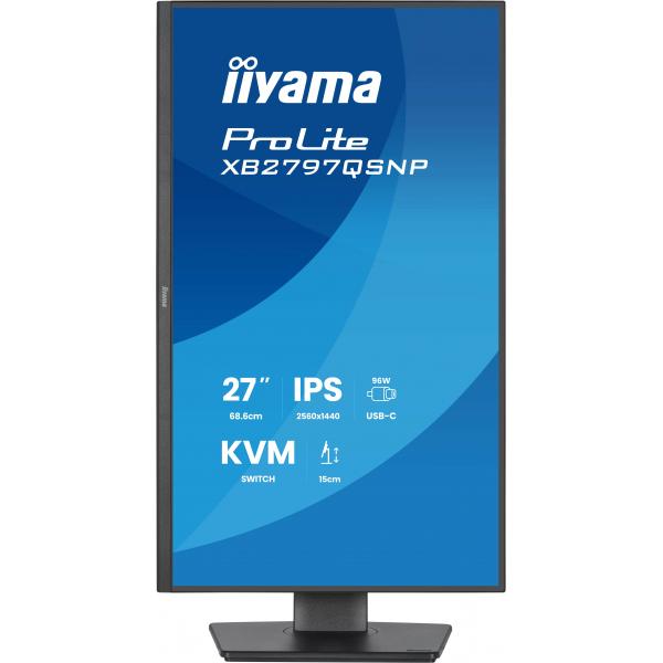 iiyama ProLite XB2797QSNP-B1 Monitor PC 68,6 cm (27") 2560 x 1440 Pixel Quad HD LCD Nero [XB2797QSNP-B1]