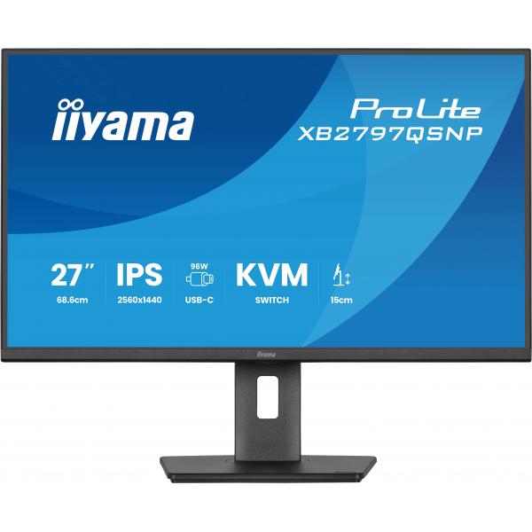 iiyama ProLite XB2797QSNP-B1 Monitor PC 68,6 cm (27") 2560 x 1440 Pixel Quad HD LCD Nero [XB2797QSNP-B1]