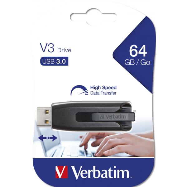 VERBATIM PEN DISK 64GB USB3.0 STORENGO V3 DRIVE BLACK [049174]