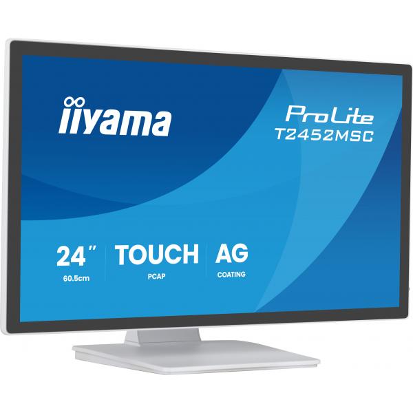 iiyama T2452MSC-W2AG Monitor PC 61 cm (24") 1920 x 1080 Pixel Full HD LED Touch screen Bianco [T2452MSC-W2AG]