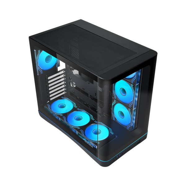 SAMA MID TOWER V62 BLACK TG CURVE LED STRIP 7* 120 ARGB PWM FAN [V62-BKADA7X1-GL]