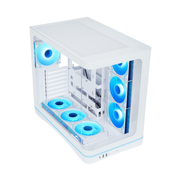 SAMA MID TOWER V62 WHITE TG CURVE LED STRIP 7* 120 ARGB PWM FAN [V62-WHADA7X1-GL]