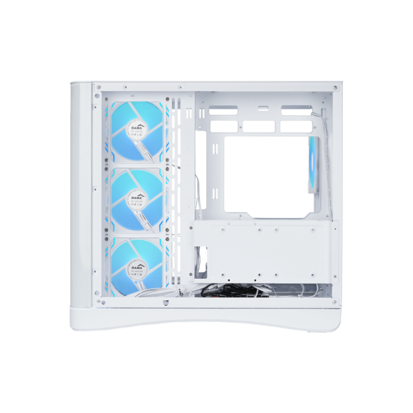 SAMA MID TOWER V62 WHITE TG CURVE LED STRIP 7* 120 ARGB PWM FAN [V62-WHADA7X1-GL]