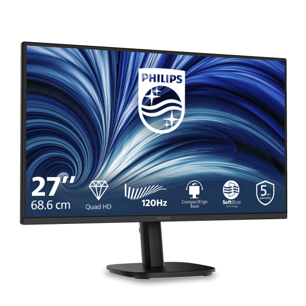 PHILIPS MONITOR 27 LED WQHD 16:9 4MS 120hz, REG ALTEZZA, DP/HDMI [27B2N3500]