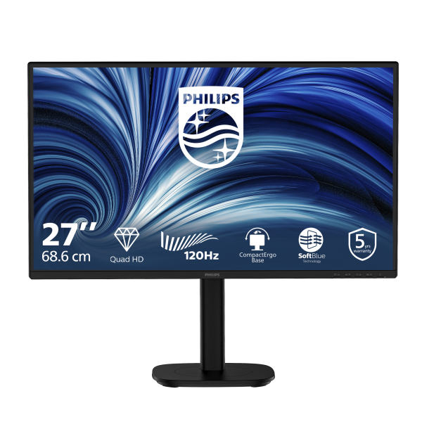 PHILIPS MONITOR 27 LED WQHD 16:9 4MS 120hz, REG ALTEZZA, DP/HDMI [27B2N3500]