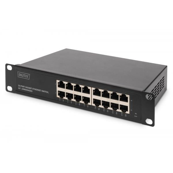 Digitus 10inch Gigabit Ethernet Switch - 16-Port - Unmanaged [DN-80115-1]